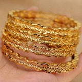 4pcs/lot 24K Saudi Arabia Bracelet Africa Ethiopian Dubai Bangles For Women