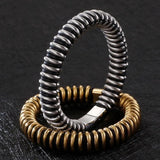 Fongten Spring Round Men's bracelet Stainless Steel Punk Wide Men bracelet