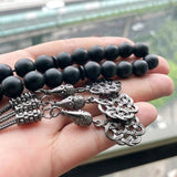 Matte Agates Stone Muslim Prayer Beads Islamic Rosary 33 Beads Bracelets Eid