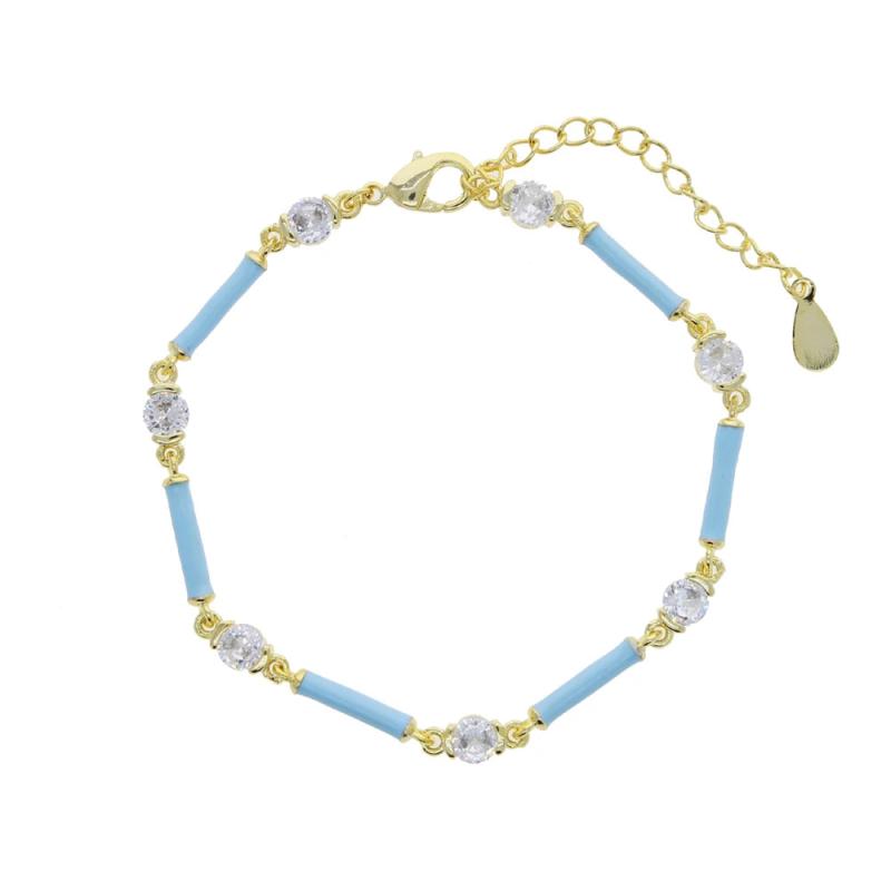 Pastel CZ Enamel Beaded Bracelet