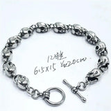 Skull Link Stainless Steel Bracelet Men Jewelry Skull Skeleton Head