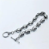 Skull Link Stainless Steel Bracelet Men Jewelry Skull Skeleton Head