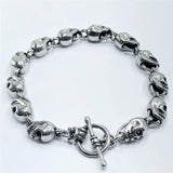Skull Link Stainless Steel Bracelet Men Jewelry Skull Skeleton Head