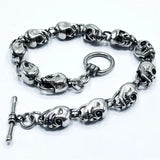 Skull Link Stainless Steel Bracelet Men Jewelry Skull Skeleton Head