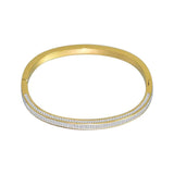 Yellow Crystal Four Row Bangle Bracelet Jewelry for Women
