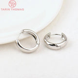 4PCS 14MM 16MM 18MM 23MM 24K Plated Brass Round Earrings Hoop Earring Clip