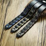 12mm Medical Alert ID Bracelet Stainless Steel for Men Type 1 Diabetes Warfarin