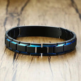 12mm Medical Alert ID Bracelet Stainless Steel for Men Type 1 Diabetes Warfarin