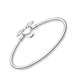 925 Silver Winged Heart Bracelet for Women