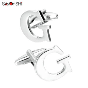 26 Letters Cufflinks for Mens Shirt Accessories Wedding Gift Gemelos