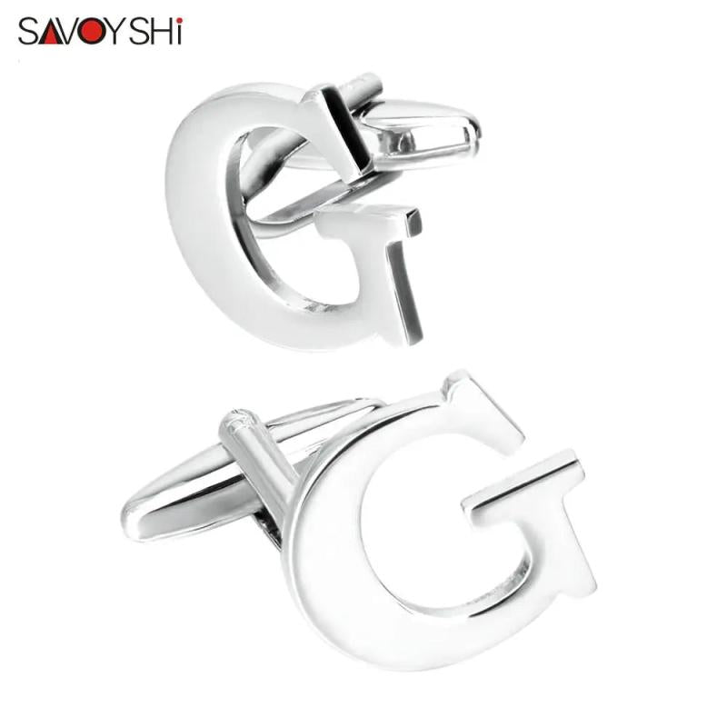 26 Letters Cufflinks for Mens Shirt Accessories Wedding Gift Gemelos