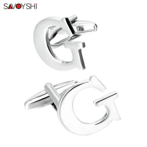 26 Letters Cufflinks for Mens Shirt Accessories Wedding Gift Gemelos
