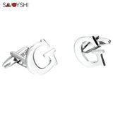26 Letters Cufflinks for Mens Shirt Accessories Wedding Gift Gemelos