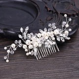 Bride Hair Pin Alloy Pearl Beads Barrette Crystal Rhinestone Hair Combs