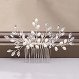 Bride Hair Pin Alloy Pearl Beads Barrette Crystal Rhinestone Hair Combs
