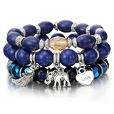 Boho Stone Beaded Bracelet Set Colorful Gem Wrap Bracelet