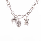 Vintage Bear Pendant Thick Chain Bracelet Hip Hop Silver Jewelry