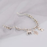 Vintage Bear Pendant Thick Chain Bracelet Hip Hop Silver Jewelry