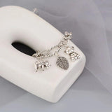 Vintage Bear Pendant Thick Chain Bracelet Hip Hop Silver Jewelry