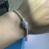 Tibetan Silver 925 Chain Bracelets For Women Love Heart Beads DIY