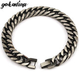 Antique Finished Stainless Steel Chain Bracelet Men Jewelry