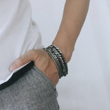 Antique Finished Stainless Steel Chain Bracelet Men Jewelry
