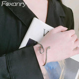 Vintage Punk Silver Bracelet Snake Geometric Jewelry
