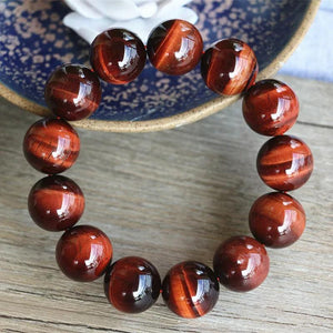 10mm Tiger Eye Beaded Bracelet with Charm