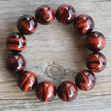 10mm Tiger Eye Beaded Bracelet with Charm