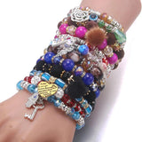 5/Pcs Natural Stone Mixed Bracelet Women's Charm Jewelry Party Gift