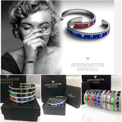 Steel Speedometer Bracelet Cuff Bangle Mens Bracelet