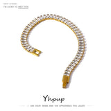 Cubic Zirconia Bracelet Stainless Steel Chain Jewelry Gift