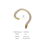 Cubic Zirconia Bracelet Stainless Steel Chain Jewelry Gift