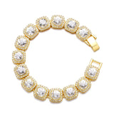 Hip Hop 12MM Micro Pave CZ 1Row Tennis Chain Set Men Women
