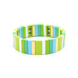 Bohemian Ethnic Enamel Bracelet Bangle Macaron Rectangle Lucky Jewelry