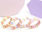 Bohemian Ethnic Enamel Bracelet Bangle Macaron Rectangle Lucky Jewelry