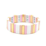 Bohemian Ethnic Enamel Bracelet Bangle Macaron Rectangle Lucky Jewelry