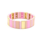 Bohemian Ethnic Enamel Bracelet Bangle Macaron Rectangle Lucky Jewelry
