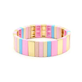 Bohemian Ethnic Enamel Bracelet Bangle Macaron Rectangle Lucky Jewelry