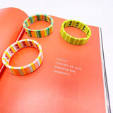 Bohemian Ethnic Enamel Bracelet Bangle Macaron Rectangle Lucky Jewelry