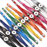 10pcs Beaded Braided Leather Snap Button Bracelet DIY Charms Bracelet