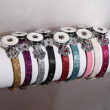 10pcs Beaded Braided Leather Snap Button Bracelet DIY Charms Bracelet