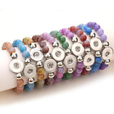 10pcs Beaded Braided Leather Snap Button Bracelet DIY Charms Bracelet