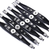 10pcs Beaded Braided Leather Snap Button Bracelet DIY Charms Bracelet
