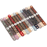 10pcs Beaded Braided Leather Snap Button Bracelet DIY Charms Bracelet
