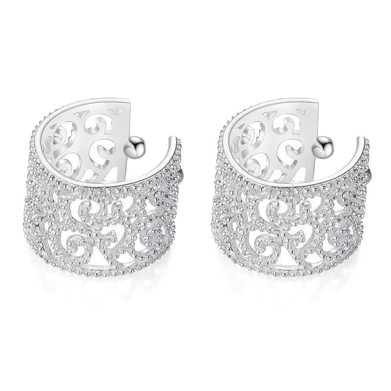 Trustdavis 925 Silver Hollow Out Ear Cuff Clip Earring For Women DA1034