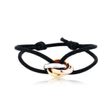 Unisex Stainless Steel Bracelet with Ribbon Lace Chain