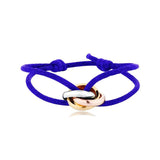 Unisex Stainless Steel Bracelet with Ribbon Lace Chain
