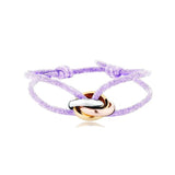Unisex Stainless Steel Bracelet with Ribbon Lace Chain