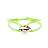 Unisex Stainless Steel Bracelet with Ribbon Lace Chain